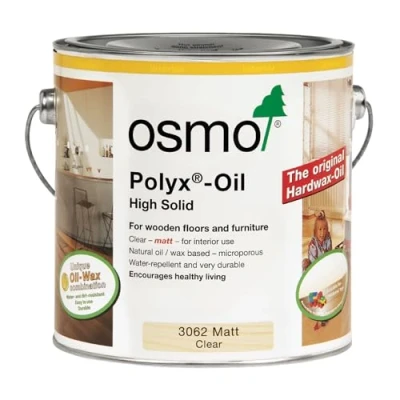 Image of Osmo Polyx® Oil Hard Wax 3062, Clear Matt, 2.5L Durable Wood for Floors &amp; Furniture, Water Resistant, Treatment Finish Ideal Oak, Pine, Spruce, Beech More