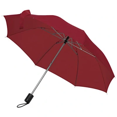 Image of Mens Ladies Small Pocket Telescope Umbrella Compact Folding (Burgundy)