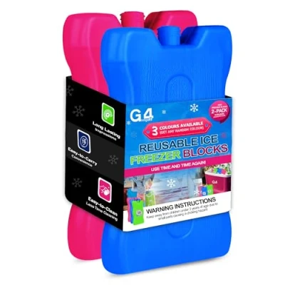 Image of 2 Pack of Freezer Blocks 16CM Ice Brick Block Cooler Bag Box Travel Picnic