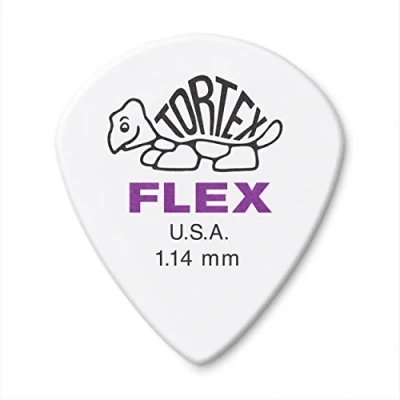 Image of JIM DUNLOP 468P1.14 Tortex Flex Jazz III Guitar Pick, 1.14mm, White 12 Pack