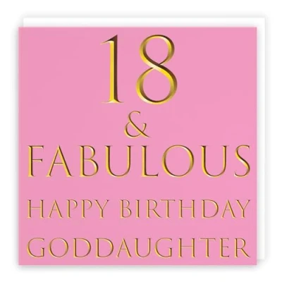 Image of Hunts England Large Goddaughter 18th Birthday Card 18 &amp; Fabulous Happy Still Totally Collection 210 x mm Fun Age