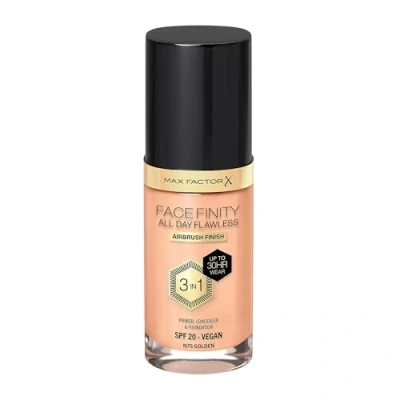 Image of Max Factor Facefinity All Day Flawless Foundation Concealer, 3 in 1 Liquid &amp; Face Primer, Vegan Formula, Modular Cover, Up to 30 Hours Hold, SPF20 N75 Gold, ml