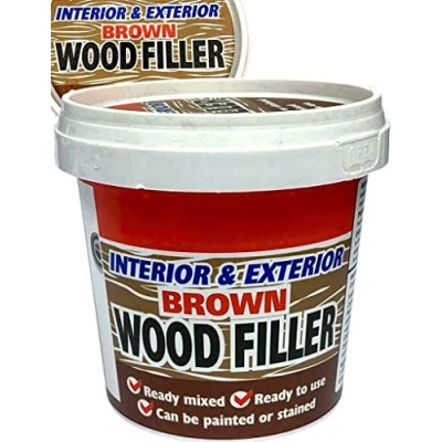 Image of 2 Pcs Ready Mixed Brown Wood Filler Cracks Remover 500g For Interior &amp; Exterior