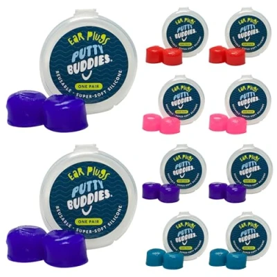 Image of Putty Buddies Super Soft Comfortable Original Swimming Earplugs for Kids (Block Water) 10 Pair Assorted