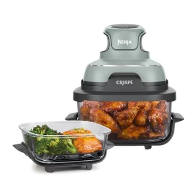 Image of Ninja Crispi 4 in 1 Portable Glass Air Fryer Sage Green, Green