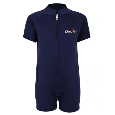 Image of Two Bare Feet Classic Baby Wetsuit Neoprene Swimsuit Ages 0 48 Months (S (12 18 Months), Navy)