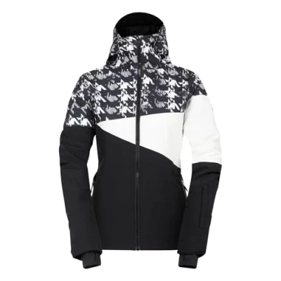 Image of Dare 2b Women&#039;s Water repellent Ice Iii Ski Jacket Black Dogtooth Print, Size: 16
