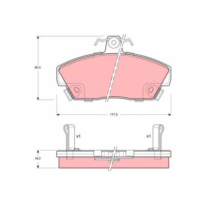 Image of GBP90314, GBP90326AF, GBP90328, GBP90328AF, SFP100200EVA Brake pad set TRW GDB497 ROVER: 200 Hatchback, Convertible, 800 Coupe