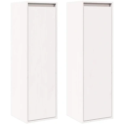Image of vidaXL Wall Cabinets 2 pcs White 30x30x100 cm Solid Pinewood