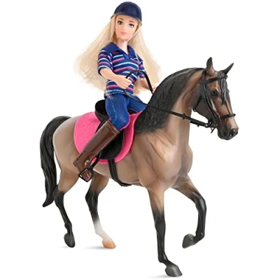 Image of Bandai Breyer Freedom Series Classic English Horse And Rider Model, 15cm 1:12 Scale Toy, Hand Painted Toys Collectable Figures