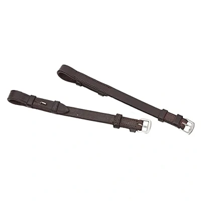 Image of Shires Blenheim Bridle Cheek Pieces with Hook Studs Havana Full 5/8&quot; (16mm)