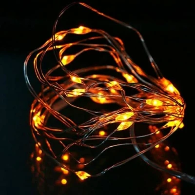 Image of anso 5V USB LED String Lights Fairy 20M 10M 5M Silver Wire Waterproof Garland Home Decor (Yellow,5m 50leds)