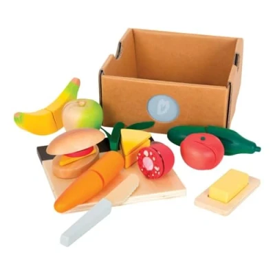 Image of small foot Cuttable Lunch Set &quot;fresh&quot;, wood, accessory for play kitchens &amp; stores, role toy ages 2+ yrs., 12331