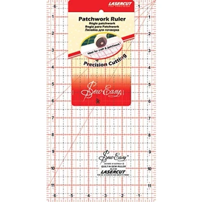 Image of Tacony Corporation SewEasy Patchwork Quilt Ruler 12 inch x 6.5