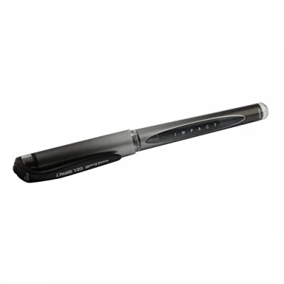 Image of Uni ball 218990000 UM 153S Signo Impact Gel Pens with Rubber Grip, Black Gel, 1mm Nib (Pack of 12)