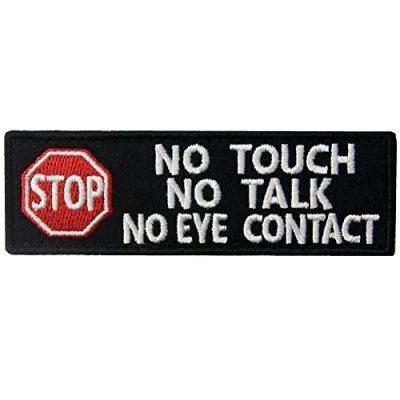 Image of Service Dog No Touch Talk Warning Vests/Harnesses Patch Embroidered Badge Fastener Hook &amp; Loop Emblem