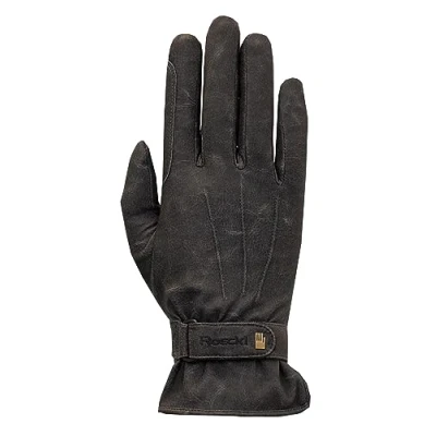Image of Roeckl Sports equestrian gloves WEYMOUTH, winter riding glove, black stonewashed 6,5