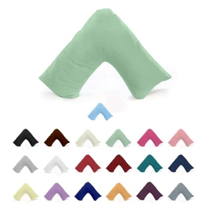 Image of EGYPTO Orthopaedic V Shaped Pillow Nursing Pregnancy Back Support Cases (Duck Egg Blue)