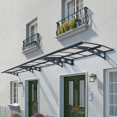 Image of 22â x 4â7 Palram Canopia Herald 6690 Grey Mist Large Door Canopy (6.71m 1.39m)