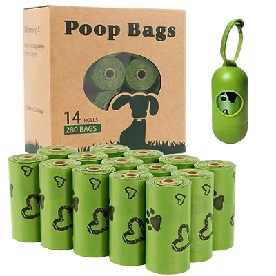Image of Yingdelai Dog Poo Bags 280 Counts 14 Refill Rolls Biodegradable Poop Waste Bag for Dogs with Dispenser Scented