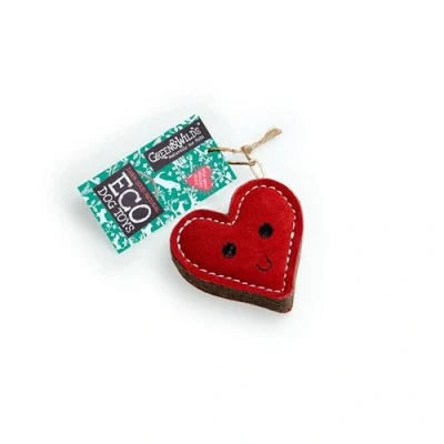 Image of Green &amp; Wilds Eco Friendly Natural Dog Toy Trudy Truelove Suede Jute Sustainable Heart Chew