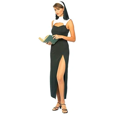 Image of Ciao 62043 Suora Monaca Sexy Costume Travestimento Ragazza Donna Adulto (Taglia Unica) Nun Women Adult, Solid, Black, 40 42
