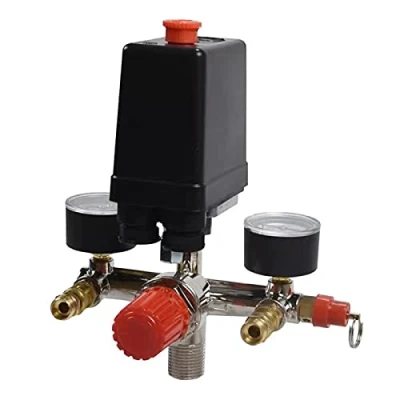 Image of Durable Pressostat Pump Air Compressor with Control Valve, Regulator Gauge