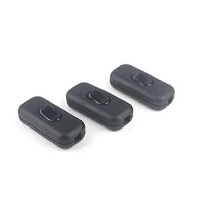 Image of Switian 3 Pcs Intermediate Switch Black Inline Lamp 250 V 6 A Cable for 2 Core and Wires Connection Small Devices or Lamps