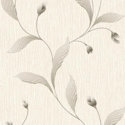 Image of Tiffany Textured Floral Trail Wallpaper Charcoal Belgravia 41338