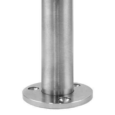 Image of Stainless Steel Balustrade 900mm High End Post with Glass Clamps and Rubbers Brushed Metal Indoor Outdoor Decking Landing Railing Staircase 90cm…