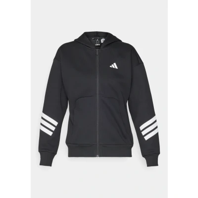 Image of adidas Sportswear Future Icons Three Stripes FULL ZIP Zipup sweatshirt, Women&#039;s, Size: XXL, Black