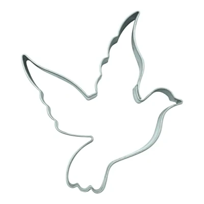 Image of BekkiB Dove Cookie Cutter, Stainless Steel, 6.5 x 5.5 1.6 cm, Dishwasher Safe, 1 Piece