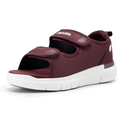 Image of FitVille Women&#039;s Wide Fit Open Toe Diabetic Sandals Edema Shoes Surgical Footwear with Adjustable Strap Slippers for Swollen Feet 5 UK Burgundy