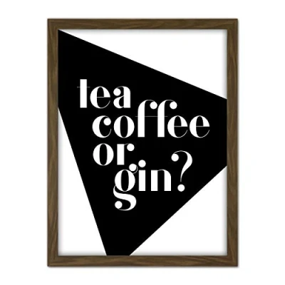 Image of Wee Blue Coo Tea Coffee Or Gin Artwork Framed Wall Art Print 18X24 Inch