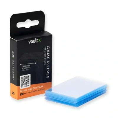 Image of Vault X Mini American Board Game Sleeves for Cards of 41x63mm Protect, Preserve with Non PVC Anti Static Fitted Sheath (50pcs)