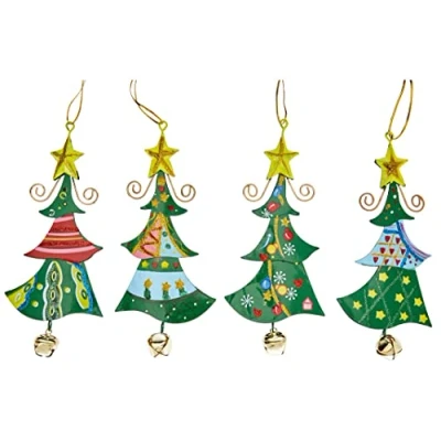 Image of Small Foot 5147 Metal Pendant Christmas Tree Decoration, Set of 4, Metal, Multicoloured, 1, 4