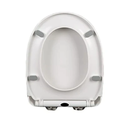 Image of Flipped Warmth D Shape Soft Close Toilet Seat with Quick Release for Easy Cleaning, Seats Top Fixing Adjustable Hinges, White,34.5 * 42cm