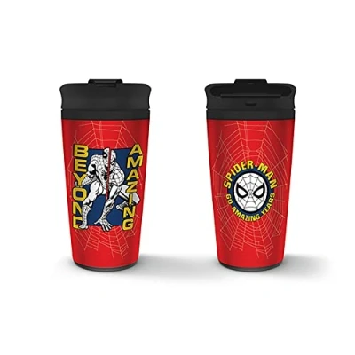 Image of Pyramid International Marvel Spider Man Metal Travel Mug (Beyond Amazing Design) 16oz Insulated Official Merchandise