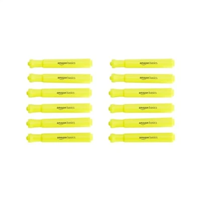 Image of Amazon Basics Tank Style Highlighters Chisel Tip, Yellow, 12 Pack