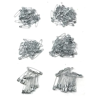 Image of fiXte 240 piece Assorted Safety Pins Clothing Sewing Hemming Textile Crafts Art 24mm, 28mm, 32mm, 38mmn