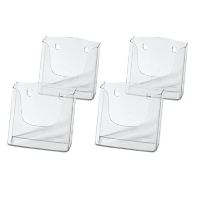 Image of SIGEL LH116 Wall Mounted Literature Holder, for A5, uv resistant acrylic, clear, 4 Pieces