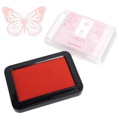 Image of IROMOYO Stamp PAD, for Journaling and Scrapbooking Traditional Japanese Ink Colour, Oil Based pad Pale Pink, Speedy Drying Time
