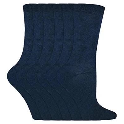 Image of Sock Snob 6 Pack Kids Bamboo Socks Childrens for School Summer Boys &amp; Girls (8 11 Years, Blue)