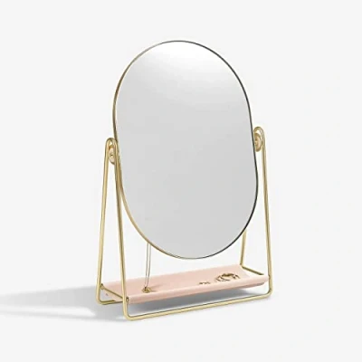 Image of Stackers Blush &amp; Gold Dressing Table Mirror Jewellery Stand