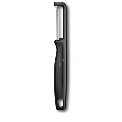 Image of Victorinox Peeler Iota, for Vegetables, Fruits, Straight Edge, Double Edged, Extra Sharp, Swiss Made, Black