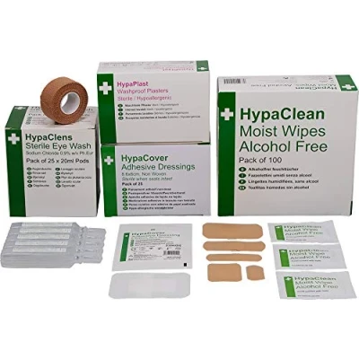 Image of Safety First Aid Group Essentials Pack Eye Wash, Plasters, Wipes, Dressings and Tape (251 Pieces)