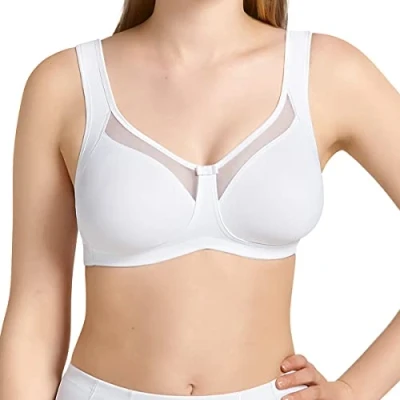 Image of Anita Womens Clara Comfort Soft Cup Bra White Nylon Size 34B UK BACK/CUP