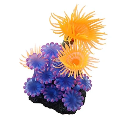 Image of FTVOGUE Aquarium Silicone Artificial Coral Sea Anemone Fish Tank Landscape Decoration