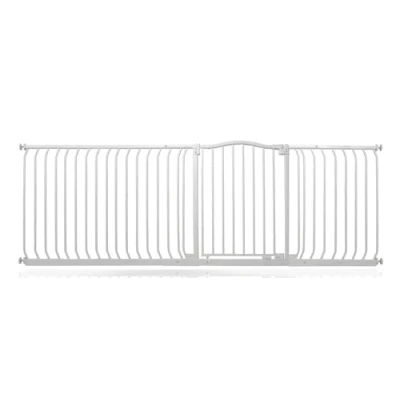 Image of Safetots Curved Top Safety Gate, 216cm 225cm, Matt White, Pressure Fit Stair Baby Gate for Doors Hallways and Spaces, Barrier, Easy Installation
