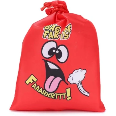 Image of Bag of Farts Hilarious Squeeze Toy with Fart Sounds Novelty Fun Gift, Party Filler, Stocking Filler Available in 2 Colours: Blue or Red (Red)